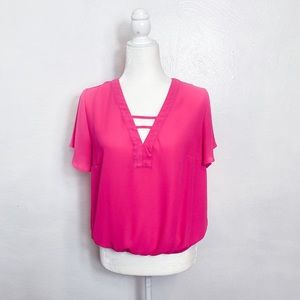 NY&Co Short Sleeve Pink Blouse size Medium
